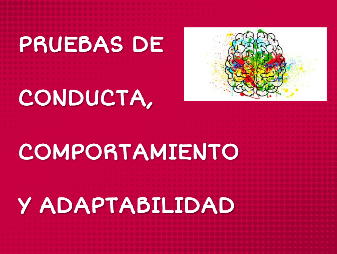 PRUEBAS DE COMPORTAMIENTO, CONDUCTA Y ADAPTABILIDAD